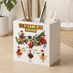 F-Caw-F Squad - Funny White Elephant Party Exchange Gift For Coworker Team - Personalized Pen Holder 4