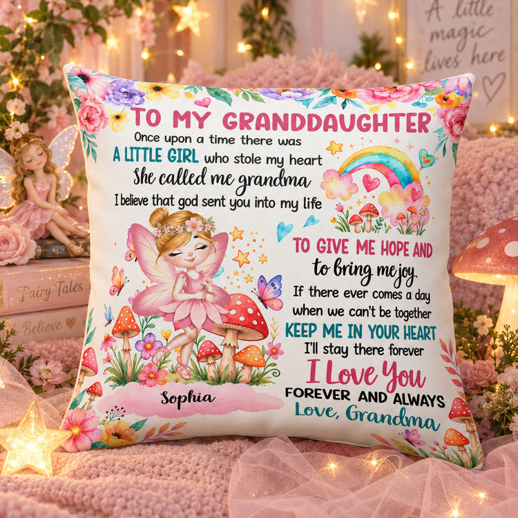 Fairy Girl, Fairy Flowers Custom Name, Gift For Granddaughter, Daughter, Little Girls - Personalized Pillow 2