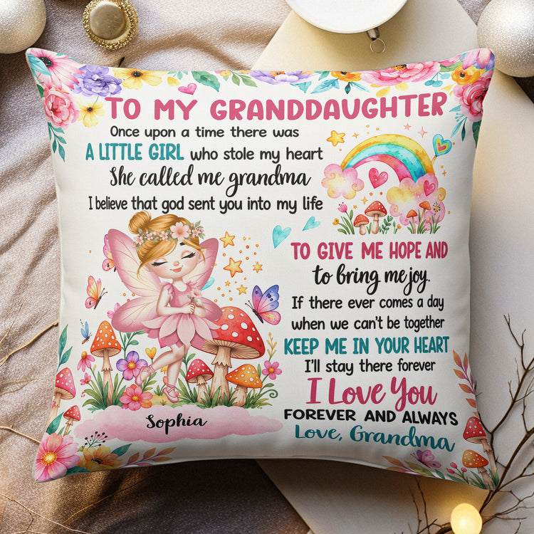 Fairy Girl, Fairy Flowers Custom Name, Gift For Granddaughter, Daughter, Little Girls - Personalized Pillow 3