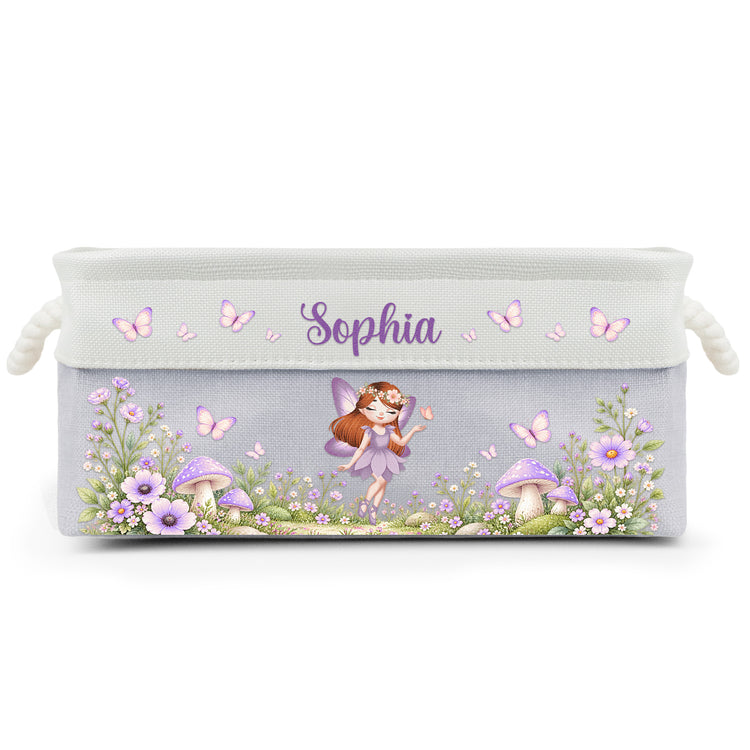  Fairy Girl, Fairy Flowers Custom Name, Gift For Granddaughter, Daughter, Little Girls - Personalized Storage Basket 5
