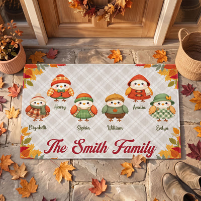 Fall Birds Thanksgiving Decoration - Personalized Doormat