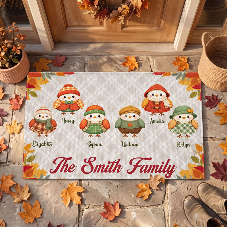 Fall Birds Thanksgiving Decoration - Personalized Doormat 1