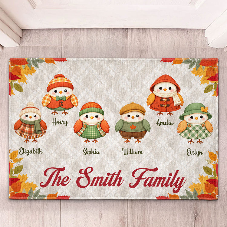 Fall Birds Thanksgiving Decoration - Personalized Doormat 3