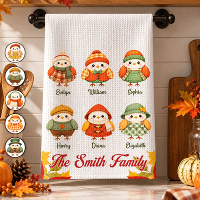 Fall Birds Thanksgiving Decoration - Personalized Kitchen Towel
