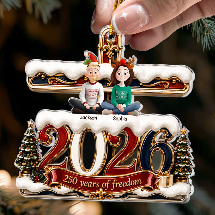 Family 2026 250 Years Of Freedom - Personalized Ornament 3