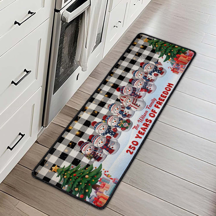 Family 250Th Anniversary Snowman - Personalized Runner Rug 3