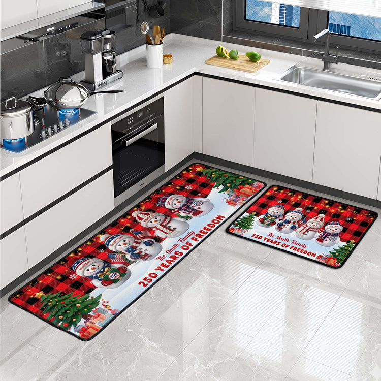Family 250Th Anniversary Snowman - Personalized Runner Rug 4