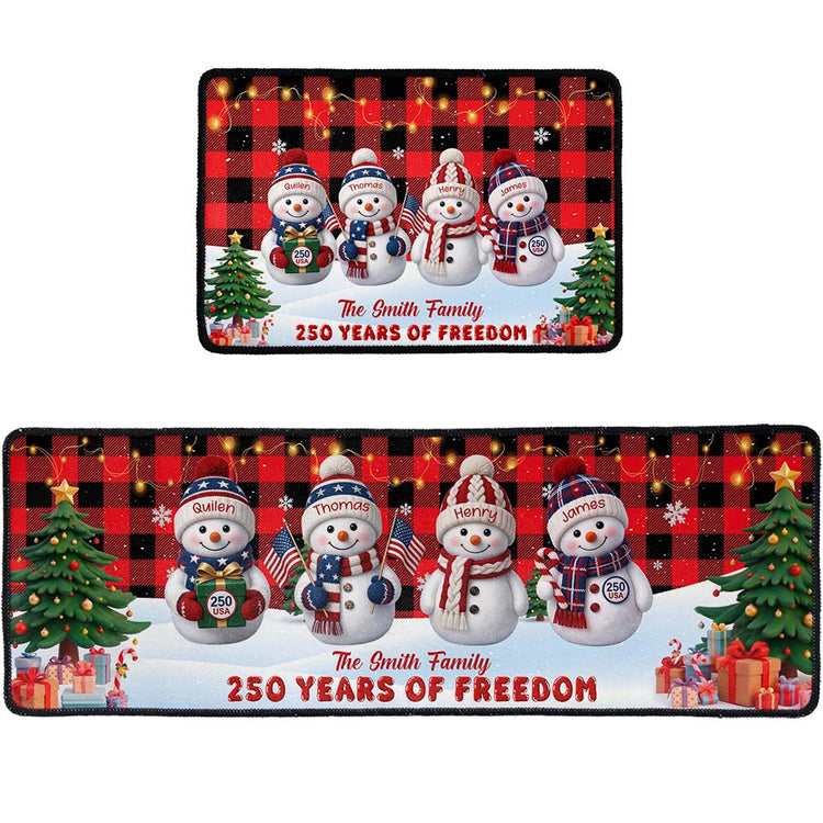 Family 250Th Anniversary Snowman - Personalized Runner Rug 5