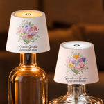 Family Birth Flower Bouquet Flowers Gift For Mom, Grandma, Family - Personalized Bottle Lamp 1