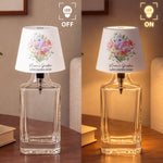Family Birth Flower Bouquet Flowers Gift For Mom, Grandma, Family - Personalized Bottle Lamp 3