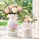 Family Birth Flower Bouquet Flowers Gift For Mom, Grandma, Family - Personalized Vase 2