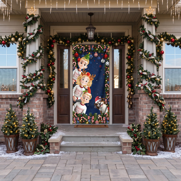 Family Christmas 250Th Year Of Freedom Celebrate - Personalized Door Cover 4