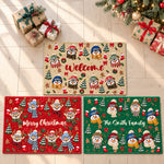 Family Christmas Snowman, Penguin, Reindeer Theme Decoration - Personalized Doormat 1