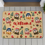 Family Christmas Snowman, Penguin, Reindeer Theme Decoration - Personalized Doormat 2