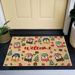 Family Christmas Snowman, Penguin, Reindeer Theme Decoration - Personalized Doormat 3