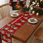 Family Christmas Snowman, Penguin, Reindeer Theme Decoration - Personalized Table Runner 2