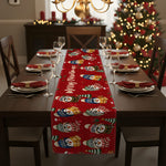 Family Christmas Snowman, Penguin, Reindeer Theme Decoration - Personalized Table Runner 3