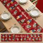 Family Christmas Snowman, Penguin, Reindeer Theme Decoration - Personalized Table Runner 5