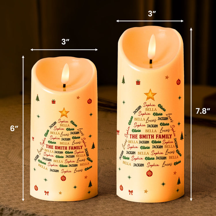 Family Custom Name Bell Shape Christmas Decoration - Personalized Candles 6