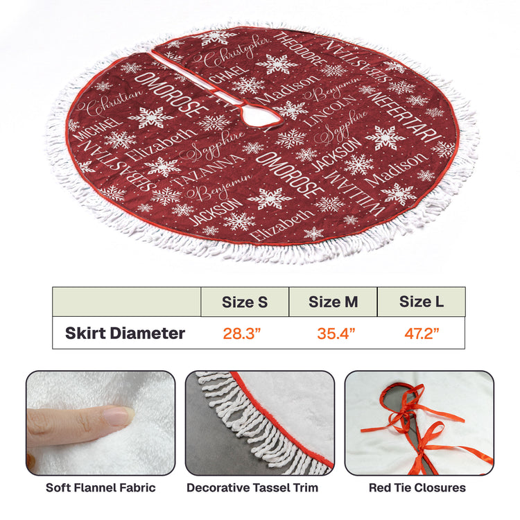 Family Custom Name Pattern Christmas Decoration - Personalized Tree Skirt 4