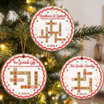 Family Forever - Custom Crossword Scrabble - Gingerbread Style - Personalized Ornament 2