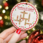 Family Forever - Custom Crossword Scrabble - Gingerbread Style - Personalized Ornament 3