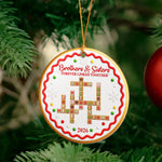 Family Forever - Custom Crossword Scrabble - Gingerbread Style - Personalized Ornament 4