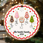 Family Forever, Family Of 3,4,5,6 - First Christmas Gingerbread Style - Personalized Ornament 1