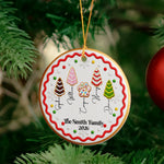 Family Forever, Family Of 3,4,5,6 - First Christmas Gingerbread Style - Personalized Ornament 4