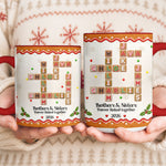 Family Forever Gifts For Siblings Custom Crosswords - Christmas Gingerbread Style - Personalized Mug 3