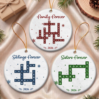 Family Forever New Version Custom Scrabble-Style - Personalized Ornament
