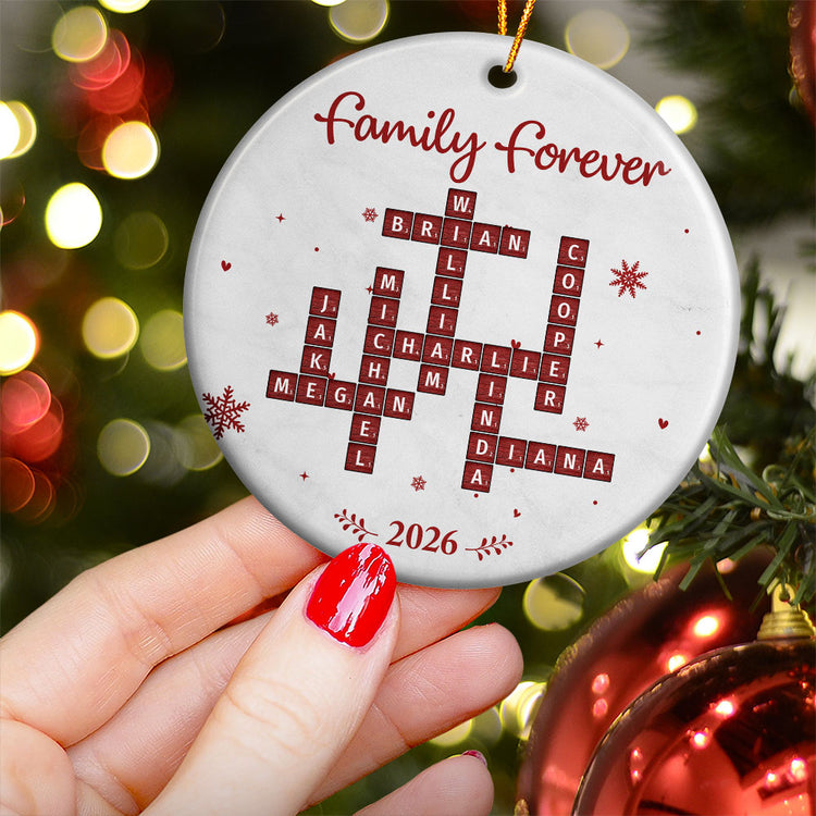 Family Forever New Version Custom Scrabble-Style - Personalized Ornament 4