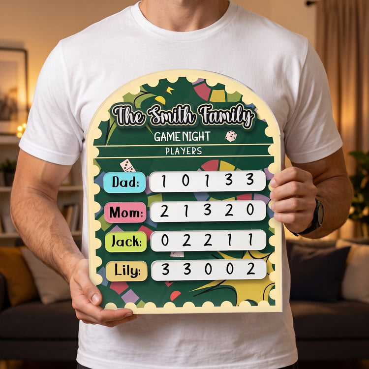 Family Game Night Scoreboard - Acrylic Dry Erase Tracker 3