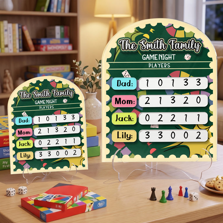 Family Game Night Scoreboard - Acrylic Dry Erase Tracker 4