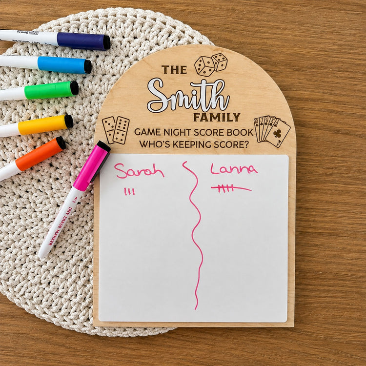Family Game Night Scoreboard For Couples, Family, Grandkids & Grandparents - Personalized Sign 1