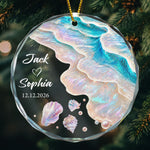 First Christmas Ocean Theme - Gifts For Newlywed Couples - Personalized Ornament 2