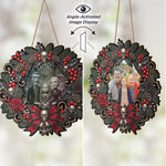 Family Gothic Christmas Clay Art Style - Personalized Wood Sign 4