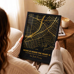 Family Home Is Where The Heart Is Custom Location Map Foil Printed Wall Art - Personalized Poster 3