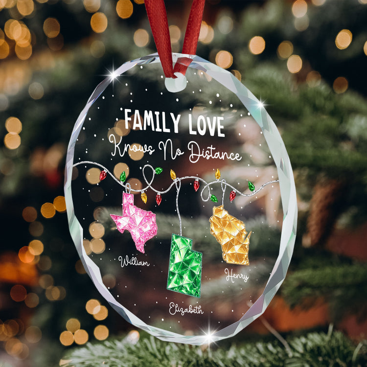 Family Love Knows No Distance Long Distance Christmas Gifts For Family, Siblings - Personalized Ornament 5