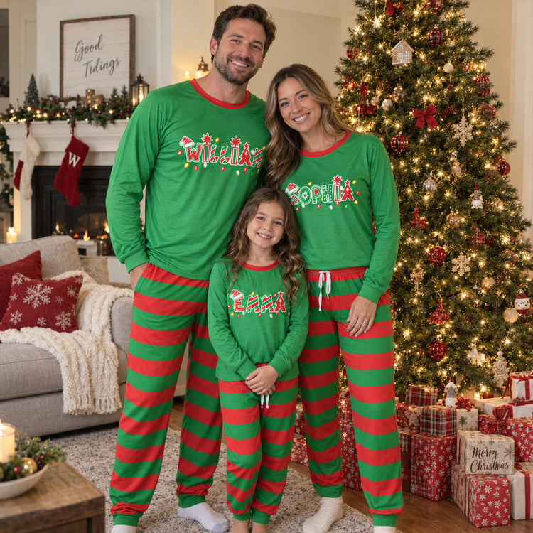 Family Matching Christmas Custom Name - Personalized Pajamas 1