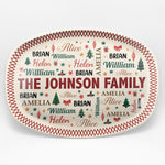 Family Name Word Christmas Theme - Personalized Platter 2