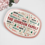 Family Name Word Christmas Theme - Personalized Platter 3