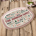 Family Name Word Christmas Theme - Personalized Platter 4