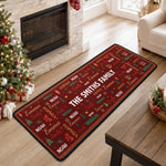 Family Name Word Christmas Theme - Personalized Runner Rug 2