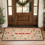 Family Name Word Christmas Theme - Personalized Runner Rug 5