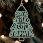 Family Names Christmas Tree Shape - Personalized Ornament 1