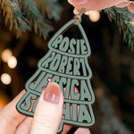Family Names Christmas Tree Shape - Personalized Ornament 2