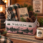 Family Outing Cabin Lakehouse Campfire Fire Pit Basket For Camping - Personalized Storage Basket 2