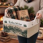 Family Outing Cabin Lakehouse Campfire Fire Pit Basket For Camping - Personalized Storage Basket 4