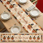 Family Pumpkin Halloween Patchwork Pattern Print - Personalized Table Runner 5